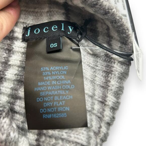 Jocelyn REVOLVE Space Dyed Knit Hat Grey Multi Neutral Gray Winter Beanie Ribbed - Picture 8 of 8